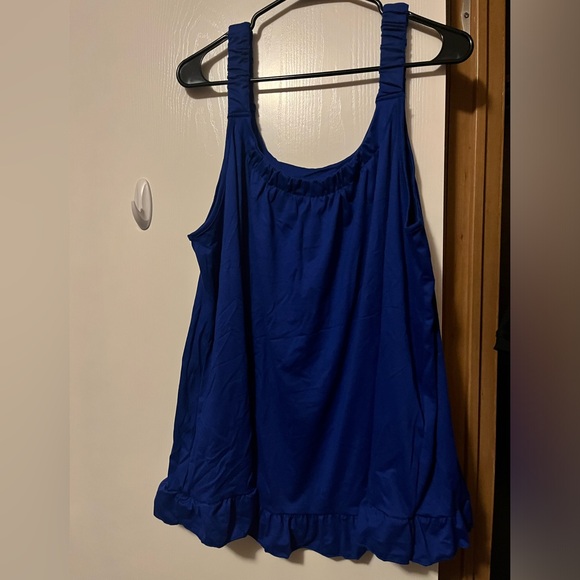 NIP SHEIN LUNE Plus Size Ruffle Hem Tank Top SIZE 3X blue - Picture 3 of 5